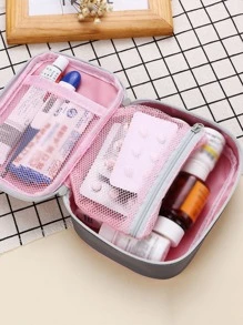 1入組便攜式藥袋旅行急救袋適用於家庭汽車戶外露營遠足 - 粉色 - 查看 2