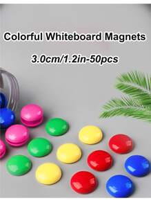 50 cái Đầy màu sắc Tròn Nam châm Với 3cm Đường kính Đối với Tủ lạnh , Bảng trắng , Bảng tin Và Tường , Đến 4 A4 Giấy tờ - Nhiều màu - Xem 2