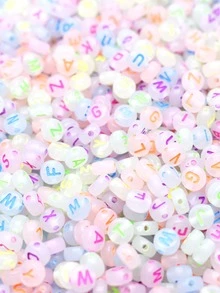 彩色發光發亮字母字母圖案DIY珠子 - 彩色 - 查看 2