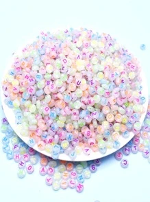 彩色發光發亮字母字母圖案DIY珠子 - 彩色 - 查看 1