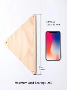 1pc Handmade Wooden Woven Floating Wall Shelf With Tassel Triangle Storage Board For Plant, Bohemian Wall Decorations, Ideal For Bedroom, Living Room, Office,Home Decor ,Room Decor,Wall Decor Gifts Birthday Graduation