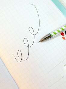 1 Pieza Pluma Neutral Decorada Con Orejas De Conejo Y Pompón De Conejito Para Niños, Papelería Creativa - Rosa - Ver 3