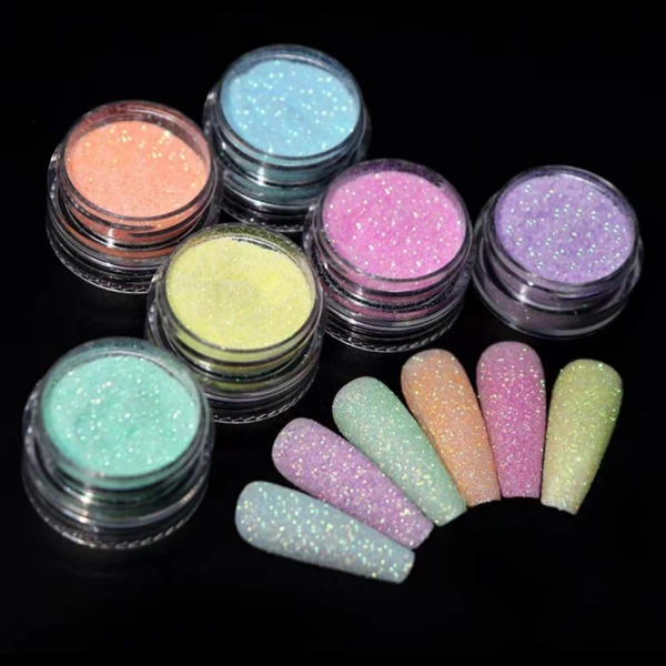 6 Colors Set Candy Sweater Effect Nail Glitter Sparkly Sugar Dust Powder Chrome Pigment For Manicure Polish Nail Art Decorations 02