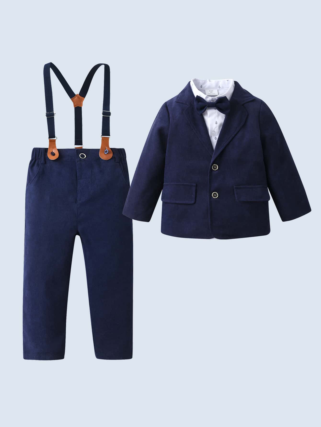 Dreiteiliger Gentlemananzug Für Kleine Jungen, Bestehend Aus Einem Langärmeligen Hemd Mit