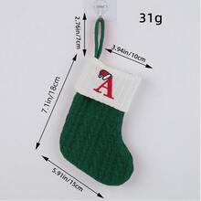 1pc Solid Color Wool Knitted Christmas Socks Embroidered Letters Children's Candy Gift Bag Twist Long Gift Bag Decoration Home Socks 3 Colors, Halloween, Spooky, Autumn, Holiday, Festival,Home Decor ,Room Decor,Wall Decor