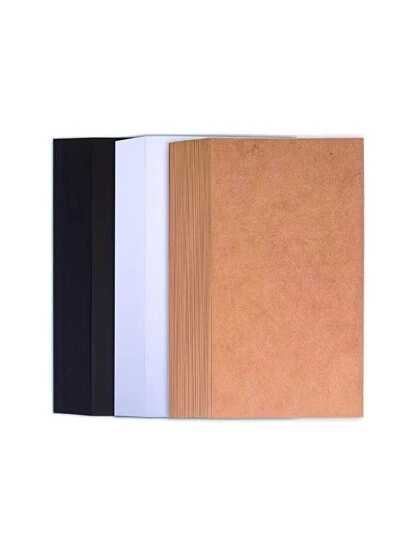 20 Sheets A4 Brown Kraft /Black /White Cardstock 8.26 X 11.7in, 250gsm White Cardstock Paper For DIY Arts And Cards Making, Heavy Brown Craft Paper For Invitations, Stationery Printing