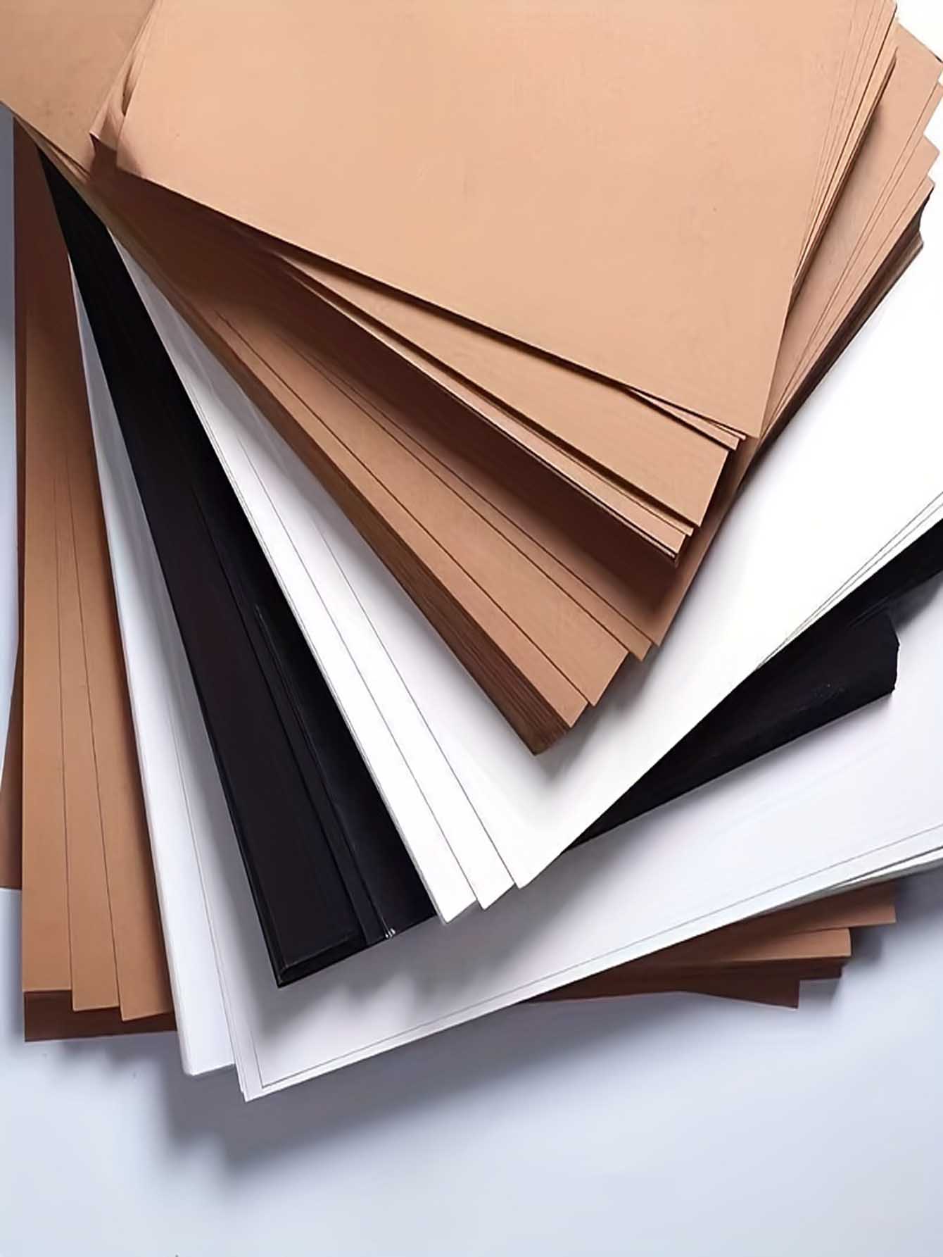 20 Sheets A4 Brown Kraft /Black /White Cardstock 8.26 X 11.7in, 250gsm