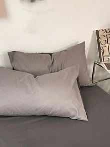 3 件套灰色拼布柔软舒适床上用品 - 深灰色 - 查看 7