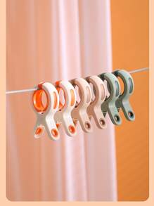 3pcs Large Size Thickened Clothespins With Strong Windproof And Slip-proof Clamping Force For Fixing Clothes And Sheets - Pink - View 9