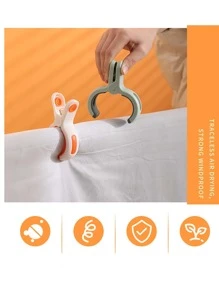 3pcs Large Size Thickened Clothespins With Strong Windproof And Slip-proof Clamping Force For Fixing Clothes And Sheets - Pink - View 5