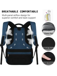 筆記型電腦背包,商務出行防盜細身耐用電腦背包,帶usb充電口,防水大學電腦袋適用於15.6英寸筆記型電腦和筆記本電腦-藍色 - 藍色 - 查看 6