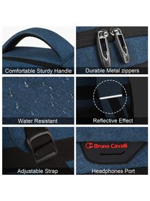 筆記型電腦背包,商務出行防盜細身耐用電腦背包,帶usb充電口,防水大學電腦袋適用於15.6英寸筆記型電腦和筆記本電腦-藍色 - 藍色 - 查看 5