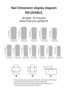 萬聖節 24入組黑色棺材形假指甲，帶蜘蛛和法式尖頭設計 - 彩色 - 查看 5