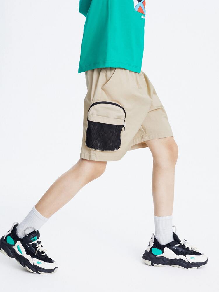 Annil Tween Boy Loose Fit Lightweight Breathable Cargo Shorts , Summer