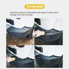 100ML Car Plastic Restorer-Restores Faded And Dull Plastic, Rubber, Vinyl Back To Black For Cars Trucks Motorcycles RVs & More Quick Polish Auto Detailing - Black - View 7