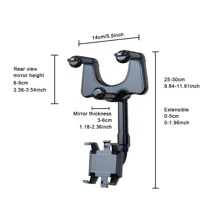 1 pieza universal negro ABS retrovisor del coche Espejo montar Soporte - Negro - Ver 2