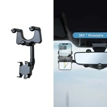 1 pieza universal negro ABS retrovisor del coche Espejo montar Soporte - Negro - Ver 1