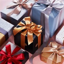 1/5 Stück sortierte Geschenkbänder, Satinbänder, Seidenbänder, 4cm breit, für das Basteln von Kunstblumen, Geschenkverpackungen