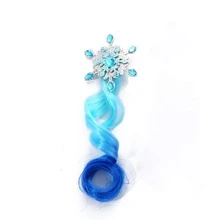 1pc Children's Wig Design Hair Clip Hair Accessories Gradient Color Princess Wig Hairpin For Little Girl - Blue - View 4