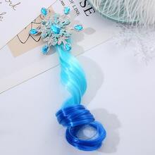 1pc Children's Wig Design Hair Clip Hair Accessories Gradient Color Princess Wig Hairpin For Little Girl - Blue - View 2