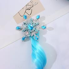 1pc Children's Wig Design Hair Clip Hair Accessories Gradient Color Princess Wig Hairpin For Little Girl - Blue - View 3
