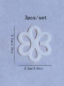 3pcs/set Bra Strap Anti-slip Buckles With Flower Design - White - View 4