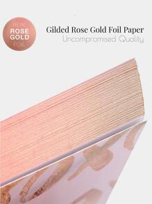 Gold Foil Message Book And Pen, 9"X7" Hard Cover Guest Book For Weddings, Parties, Events Visitors To Sign - Rose gold - View 3