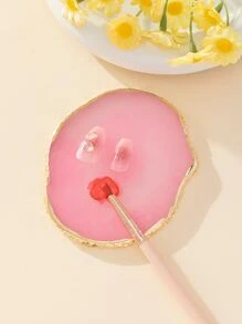 树脂美甲调色盘，仿玛瑙展示板，轻巧圆形美甲调色盘，粉色，美甲用品，美甲工具，美甲艺术工具，返校季，美甲，美甲贴片工具 - 粉色 - 查看 4
