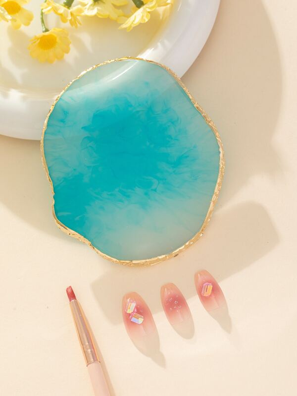 Polyresin Blue Nail Art Color Display Palette, Resin Agate Imitation Round Nail Art Color Chart Nail Polish Palette Display Board Tools For Women And Girls,Nail Supplies,Nail Tools,Nail Art Tools,Back To School,Nails,Nail Tools For Press On Nails