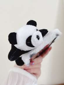 有趣的卡通熊貓裝飾毛絨手機殼 - 黑與白 - 查看 5