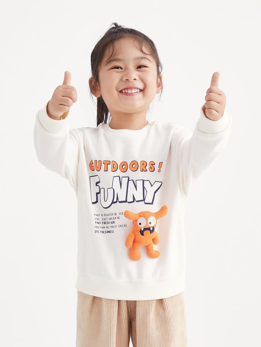 Annil Odzież dziecięca, dziewczęce i dziecięce swetry z okrągłym dekoltem i długimi rękawami, ubrania jesienne, nowy top na co dzień dla małych lalek, odzież wierzchnia z kreskówek