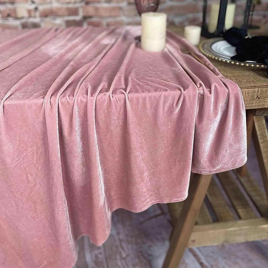 1條粉色桌布,適用於婚禮和派對裝飾 - 藕粉色 - 查看 1