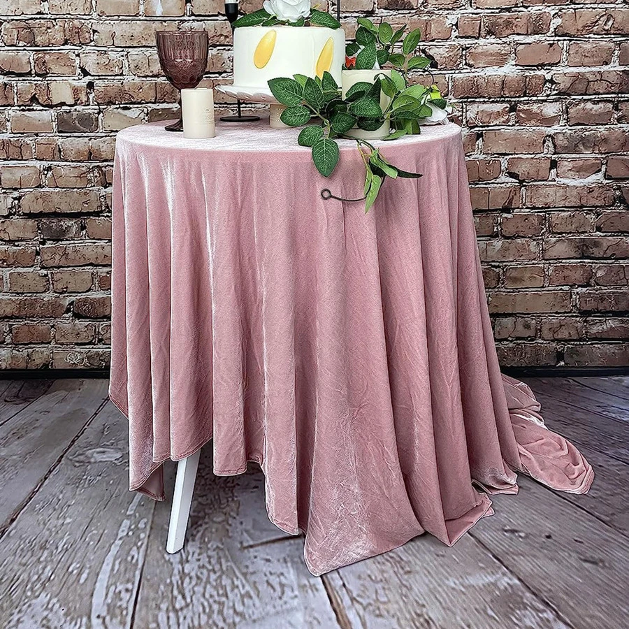 Toalha de Mesa Decorativa de Natal, Toalha de Mesa Retangular, Toalha de Mesa, Suave e Luxuosa, Toalha de Mesa Adequada para Festas, Casamentos, Ocasiões de Banquete - Rosa empoeirado - Visão 1