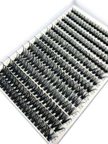 1 Box/280 Bundles 40d Mixed Length False Eyelashes Faux Mink Individual Natural Thick Eyelash Extensions For Makeup Lash Clusters,Eye Lash Clusters,Individual Eyelashes,Lashes,Fake Lashes - Black - View 4
