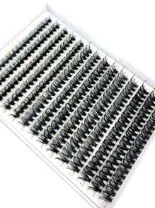 1 Box/280 Bundles 40d Mixed Length False Eyelashes Faux Mink Individual Natural Thick Eyelash Extensions For Makeup Lash Clusters,Eye Lash Clusters,Individual Eyelashes,Lashes,Fake Lashes - Black - View 3