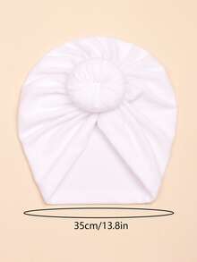 1pc Baby Donut Design Turban Hat - White - View 4