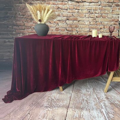 1 pieza Mantel rectangular de 200 g/m² de terciopelo, adecuado para bodas y fiestas, mejores regalos, mantel de boda, decoración de boda, decoración del hogar, decoración de la habitación, favores de fiesta, decoraciones de cumpleaños de novia, graduación, decoraciones de fiesta