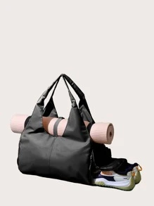 黑色行李手提周末旅行包、医院包、大容量旅行包、干湿分离健身运动包 - 黑色 - 查看 1