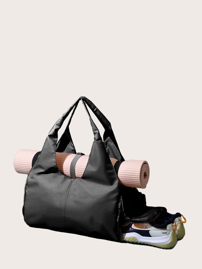 حقيبة سفر حمل على الأمتعة السوداء، حقيبة ليلة، حقيبة سفر ذات سعة كبيرة، حقيبة رياضية ذات فصل جاف ورطب