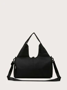 黑色行李手提周末旅行包、医院包、大容量旅行包、干湿分离健身运动包 - 黑色 - 查看 4