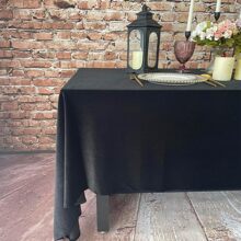1pc 200gsm Velvet Rectangular Tablecloth For Wedding And Party Decoration - Black - View 7