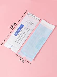 200个/包 90*260mm 一次性消毒袋，适用于美甲工具、指甲锉、钢推棒，自封袋，高压灭菌指示袋 - 藍色 - 查看 6