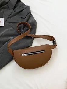 Cangurera de moda simple - Marrón - Ver 5