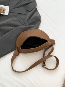 Cangurera de moda simple - Marrón - Ver 6