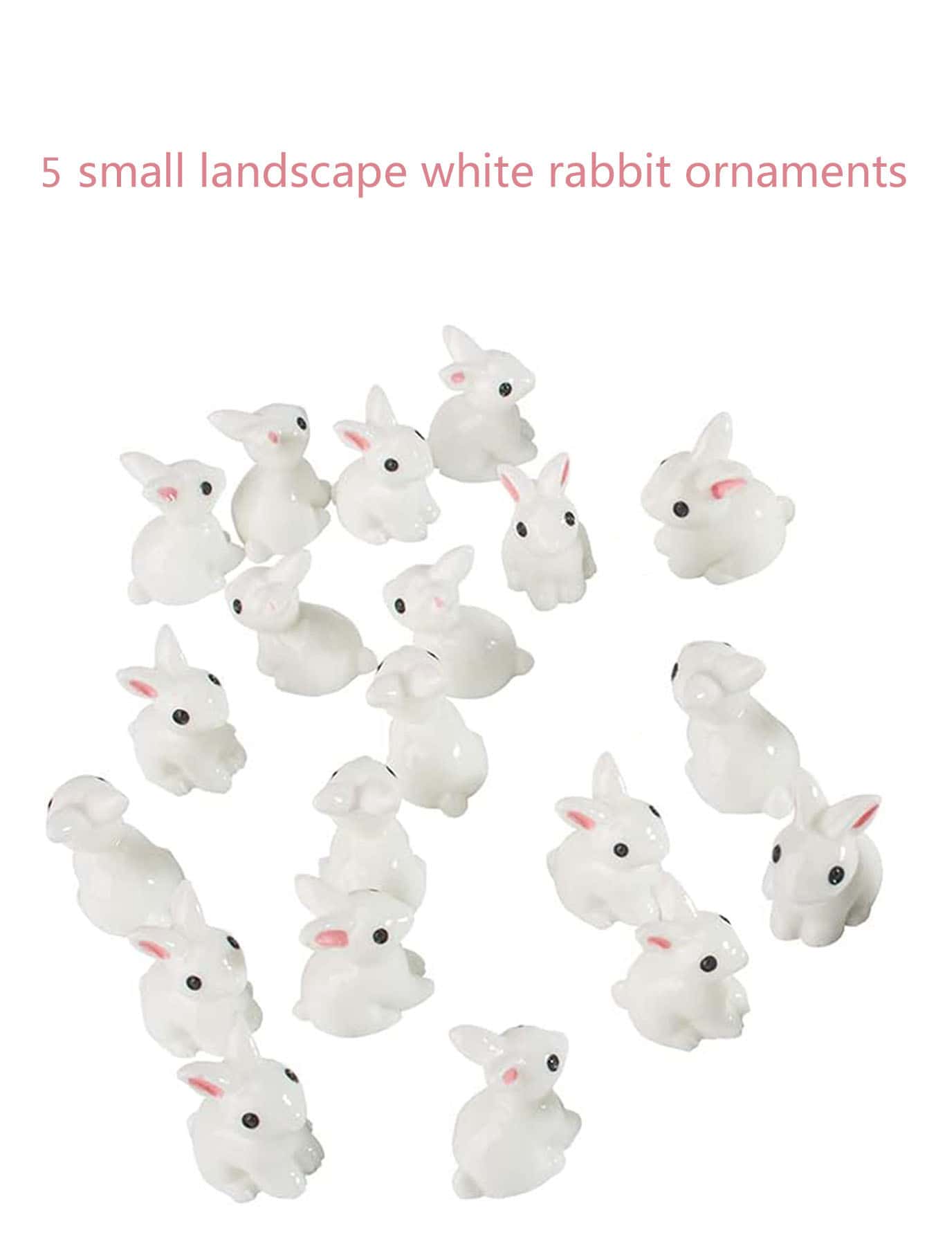 5 pièces Accessoires d'artisanat en résine miniature, petit lapin ornement de micro-paysage avec petites oreilles, meilleurs cadeaux