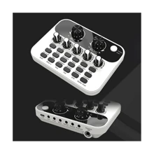 Live Sound Card V8 Mini Audio Interface Podcast Mixer Suitable for PC Computer Phone Broadcast Recording Effects - White - View 6