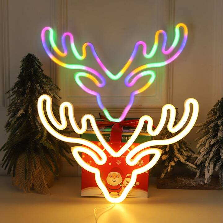 1pc Deer Shaped Wall Hanging Led Neon Light, Indoor Decorative Lamp For  Christmas Decoration