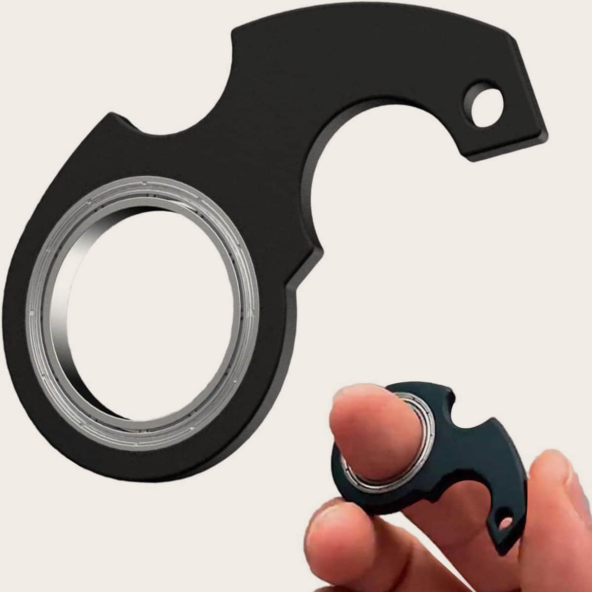 1pc Finger Rotating Toy Keychain For Stress Relief