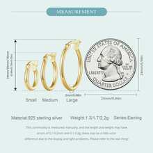 MISEFF 1對 個性化 S925純銀黃金簡約圓形元素經典時尚耳環，優雅設計首飾禮物，適合女士 - 金黃色 - 查看 9