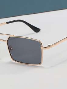 1入組金屬質感時尚眼鏡 - 金色 - 查看 4